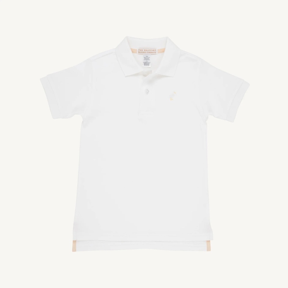 TBBC Prim & Proper Polo short sleeve toddler boys Worth Avenue White Stork pima